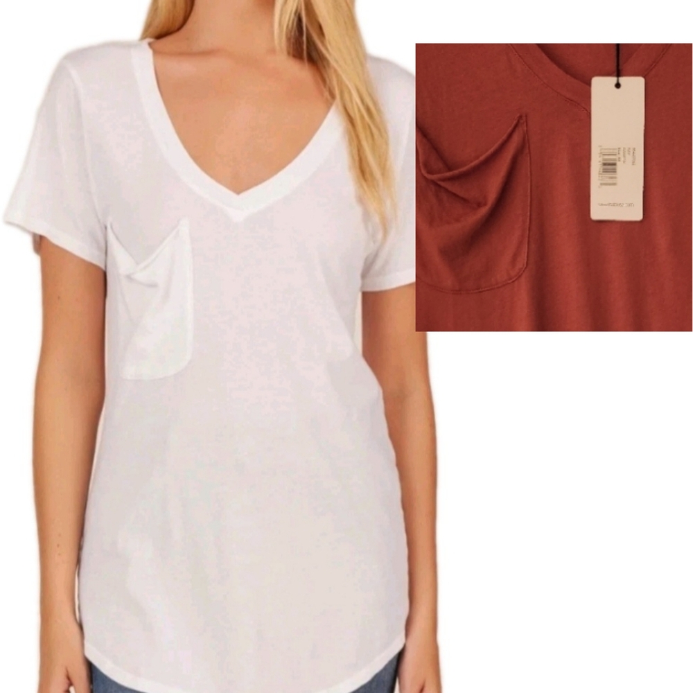 bobi Los Angeles Boyfriend Pocket Tee In Canyon Rust Size XS